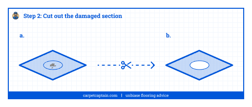 Step 2: Cut out the damaged section