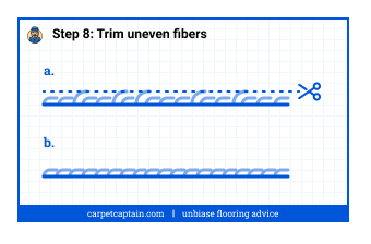 Step 8: Trim uneven fibers